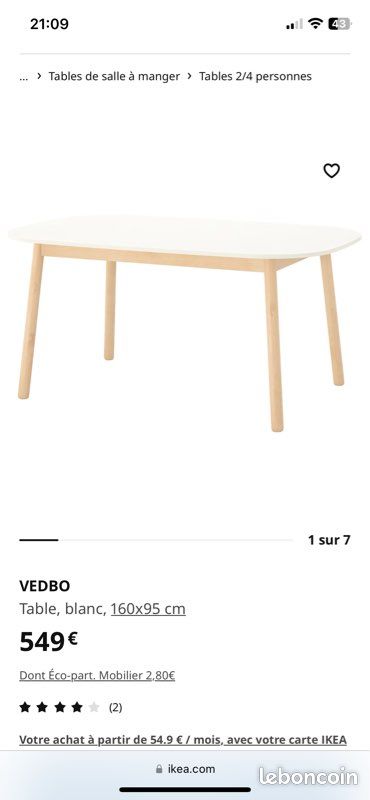 VendTable IKEA (Juil21l très bon état) (image 2)