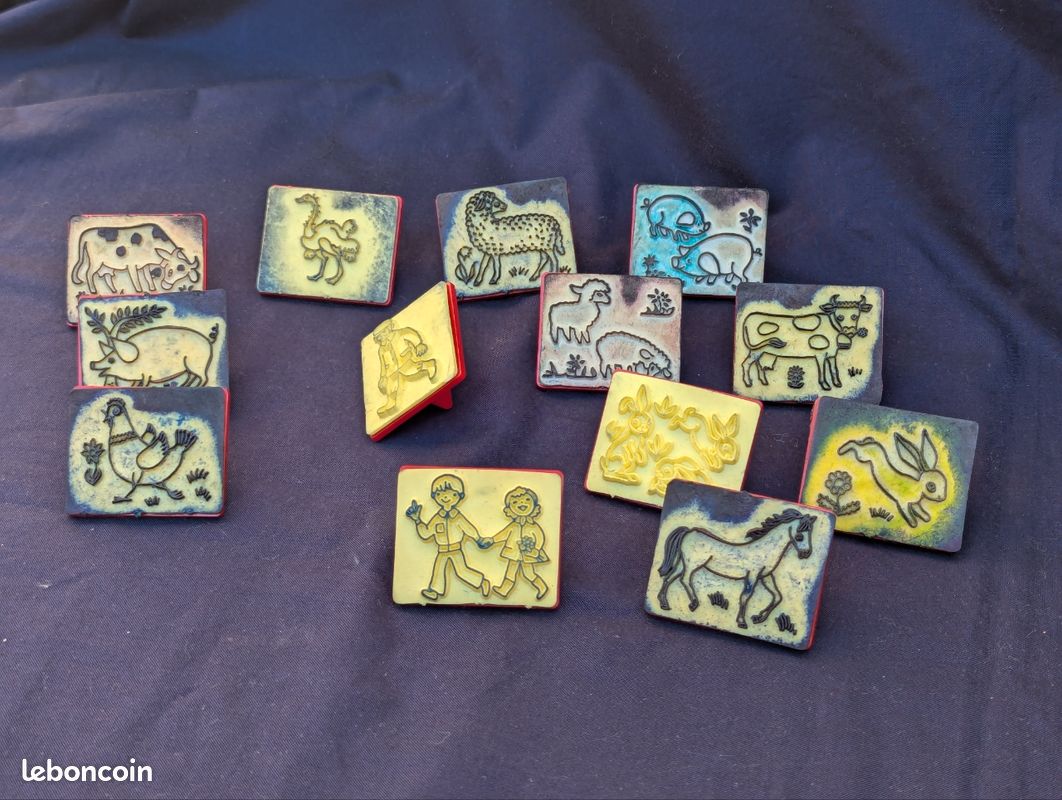 Accessoires Scrapbooking Lot De 6 Tampons En Bois Animaux Sauvages