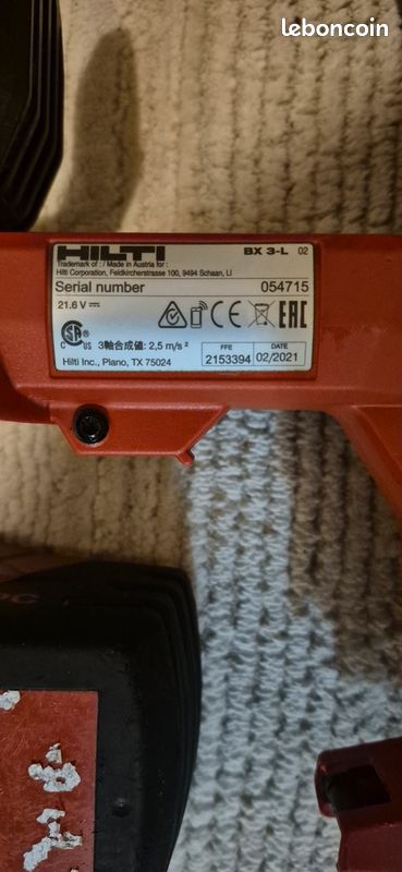 Cloueur Hilti BX 3-22 – Occasion, Puissant Et Fiable Pour Chantier