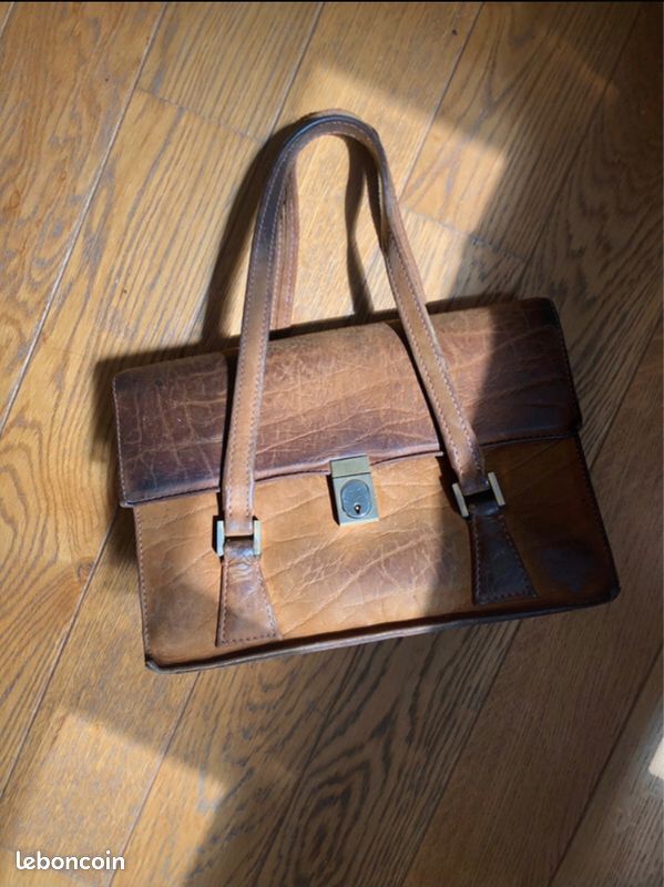 Sac à main cuir vintage (image 1)