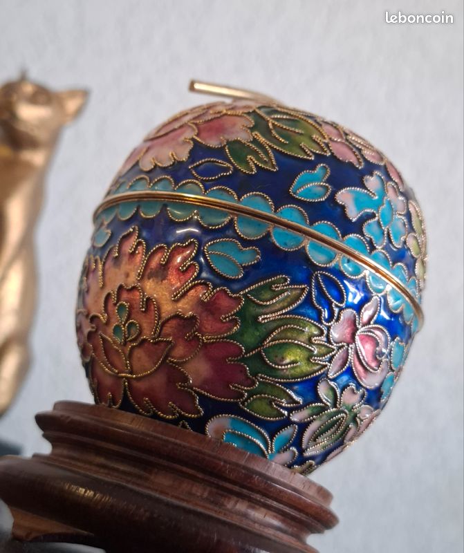 Boîte en émail cloisonné en forme de pomme 🍏 (image 2)