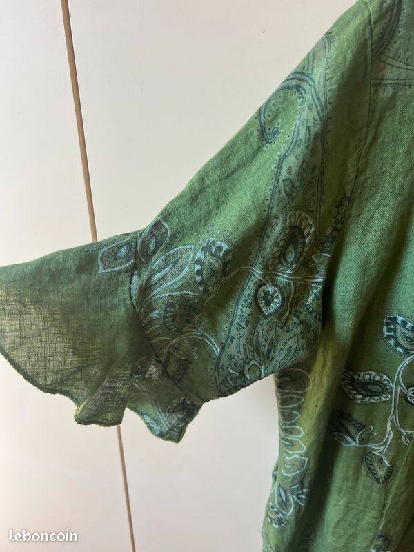 Blouse Soie Verte LRC (La Redoute Collections) - Taille M - Neuve Avec étiquette