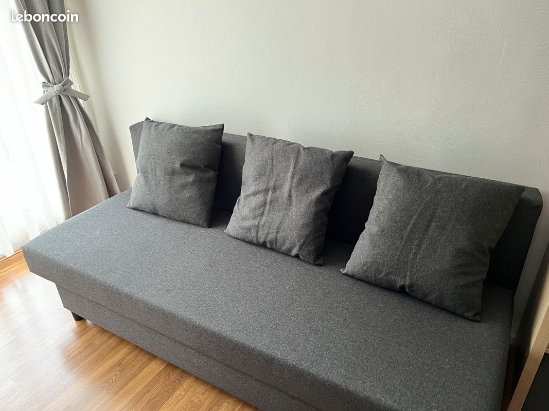 Canapé-lit Convertible IKEA Asarum - Gris - Occasion - Dimensions L193 H73