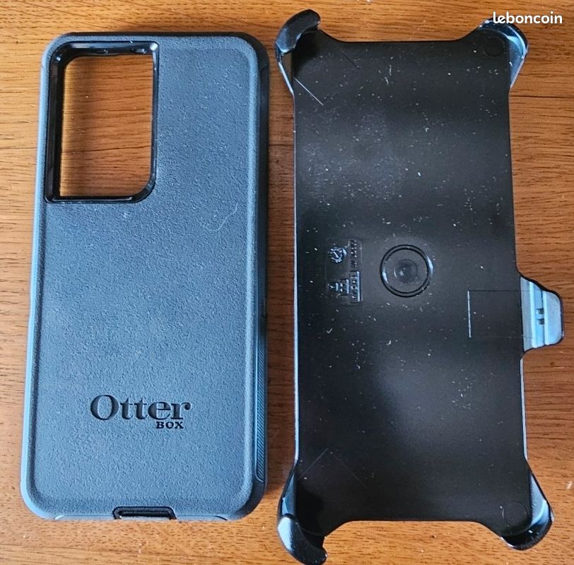 OtterBox Defender Series Coque pour Samsung Galaxy S22 Ultra (uniquement) – Coque uniquement – Protection de défense microbienne – Emballage non commercial – Noir