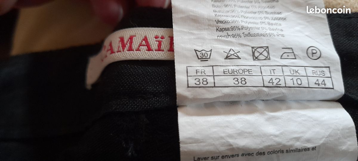 Pantacourt noir taille 38 (image 3)