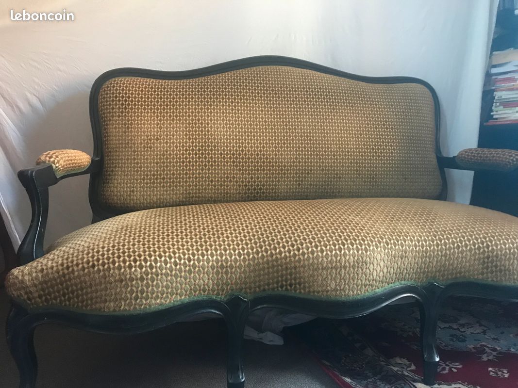 Banquette d'époque Napoléon III verte (image 5)