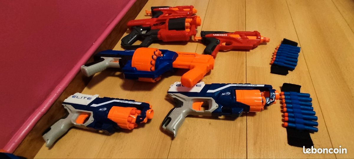 Lot de pistolets nerf méga surgefire cycloneshock (image 1)
