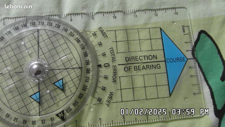 Rapporteur Semi-Circulaire Pochoir Navigation – Carte 1:25k/50k/100k – Rando, Orientation, Survie & Militaire