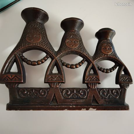 Deux Bougeoirs Matriochka En Bois Peint - Multicolore - Déco Folklorique