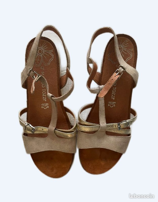 Sandales Femme Marco Tozzi Taille 40 – Beige – Neuf En Boîte