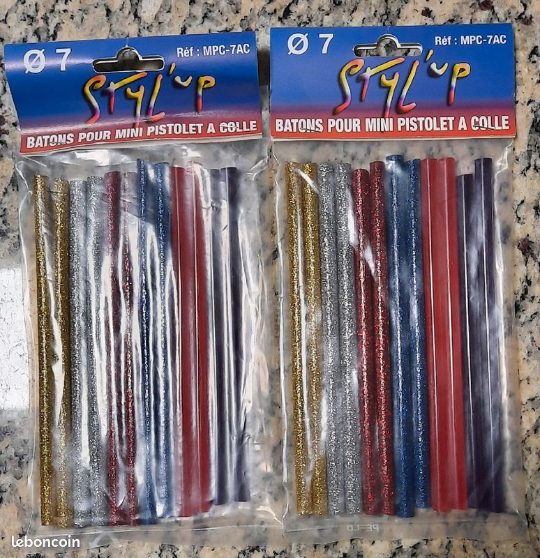 2 Lots de 12 bâtons 140 x 7mm pour pistolet à colle chaude 6 couleurs pour vos loisirs créatifs (image 1)
