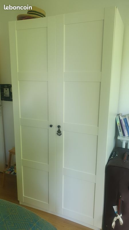 PAX / BERGSBO Armoire-penderie, blanc/blanc, 100x60x201 cm (image 1)