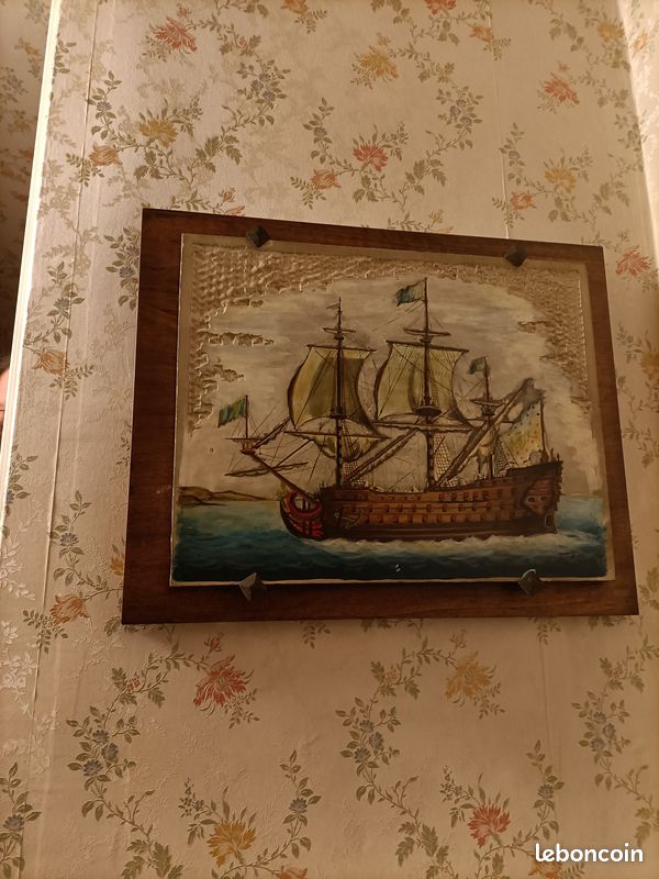 Tableau 3 mâts sur plâtre signé Murati (image 3)