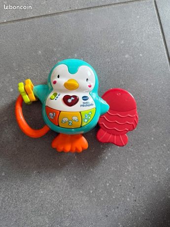 Hochet Bébé VTech P'tit Pingouin | Interactif Et Musical | Anneau De Dentition | Dès 6 Mois