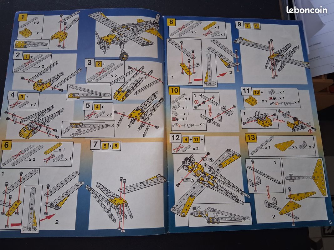 notice CONSTRUCTEUR 'AVIONS MECCANO boite n° 00 ORIGINALE