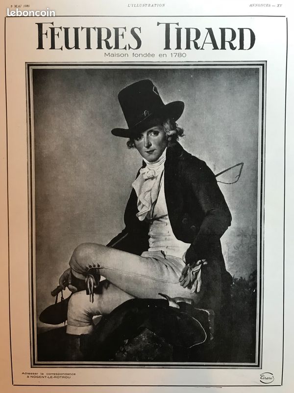 Ω∆· Publicités originales * Feutres TIRARD (©1930) La cape, coiffure d'hiver de l'homme élégant (image 2)