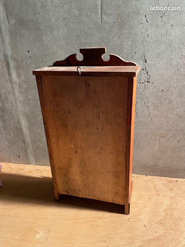 Armoire de poupée ancienne Vintage Bleu/Vert Bois - Vendu