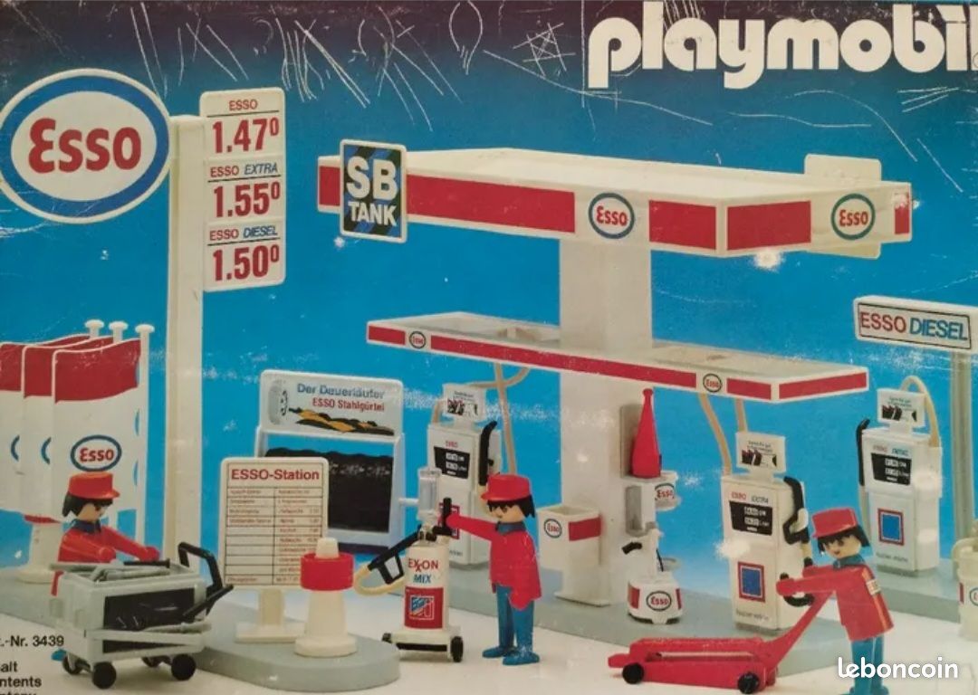 Playmobil station essence esso pour compléter votre ville voiture