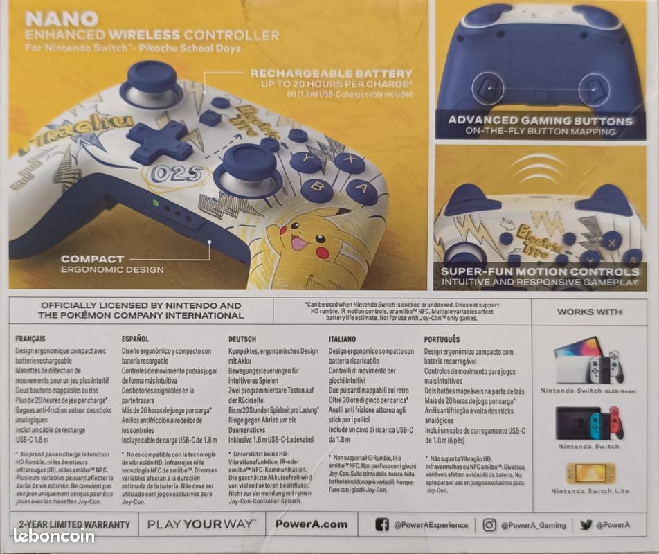 Manette sans fil Pokémon Nano Nintendo Switch neuve (image 6)