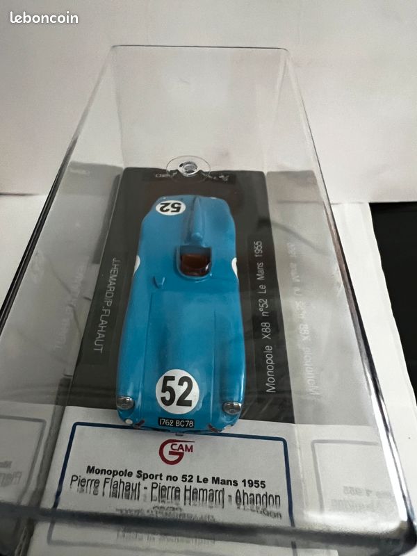 Panhard X88 Sport N°52 – Le Mans 1955 – Miniature 1/43 GCAM Limitée