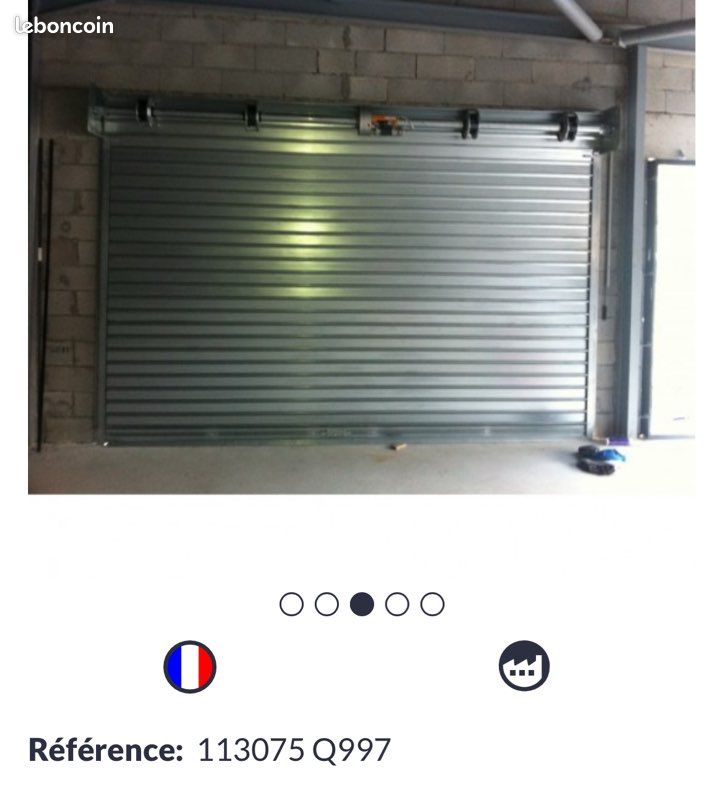 Rideau Métallique Galvanisé Motorisé 220V Lames Pleines (image 1)