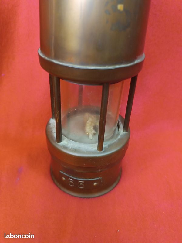 Lampe de mineur ancienne 26 cm – Lampe de sécurité – Objet de collection (image 2)