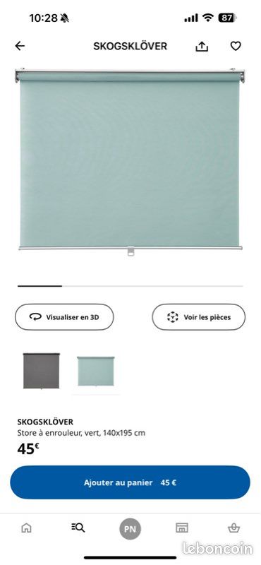 SKOGSKLÖVER Store à enrouleur, vert, 140x195 cm (image 4)