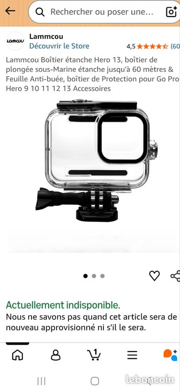 Lammcou Boîtier Étanche Hero 13 Plongée 60m Avec Anti-Buée Pour GoPro Hero 9/10/11/12/13