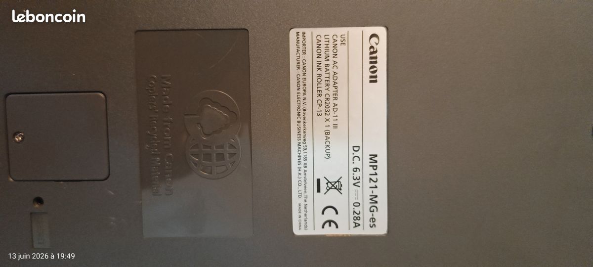 Imprimante Je vends une calculatrice à impression thermique Canon MP121-MG (image 4)