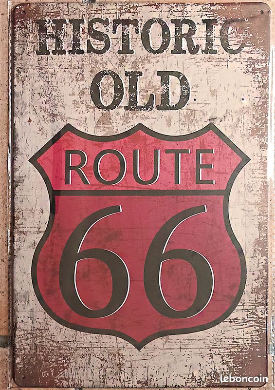 Plaque métal Route 66 motor oil 20 x 30 - Plaques/Pin-up / Rte 66 - Donut and pin-up