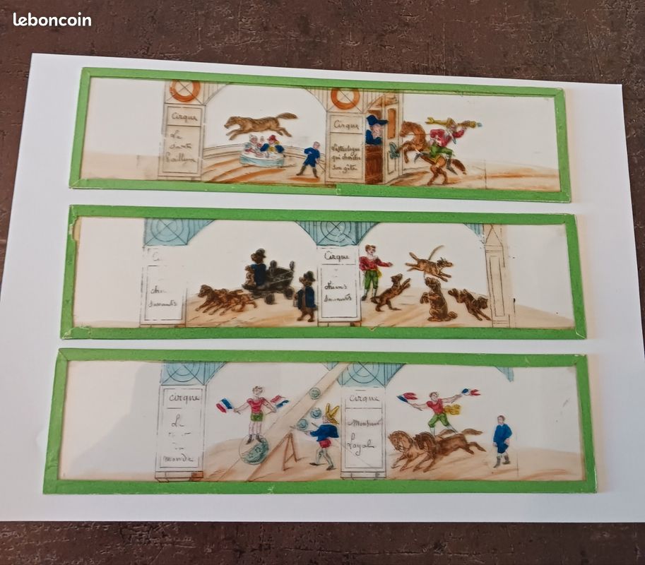 LOT RARE: 12 Plques En Verre Peintes Pour Lanterne Magique - Thème Chine/Pékin