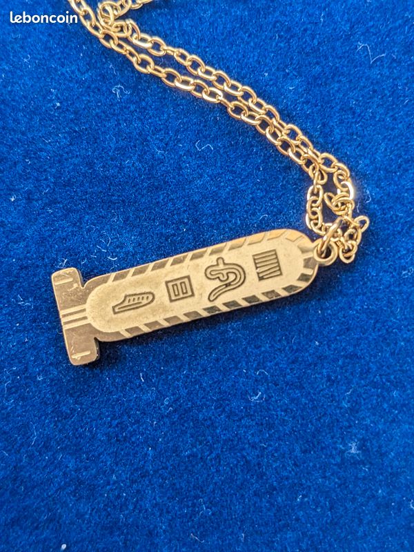 Collier Ras De Cou Doré égyptien En Acier Inoxydable 42cm - Neuf Sans Emballage