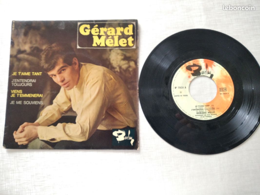 Gérard Melet disque vinyle 45t Oui je m'en vais (image 3)