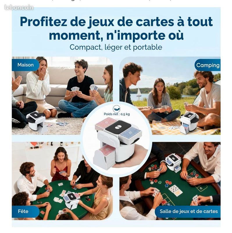 Mélangeur Automatique De Cartes – Pour 1 à 2 Jeux De Cartes – Pratique Et Rapide