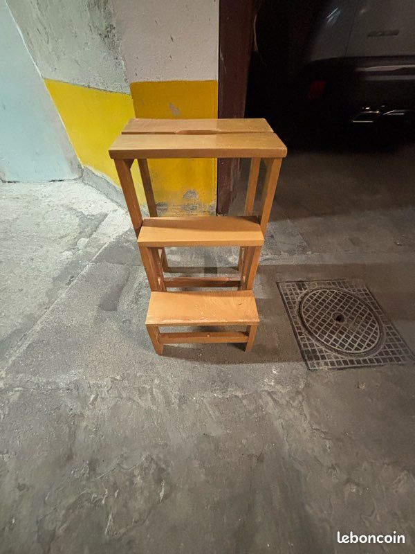 Tabouret, escabeau en bois, massif (image 4)