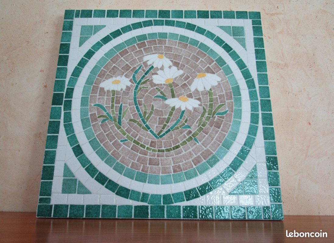 Tableau en mosaïque camomille thème botanique (image 2)