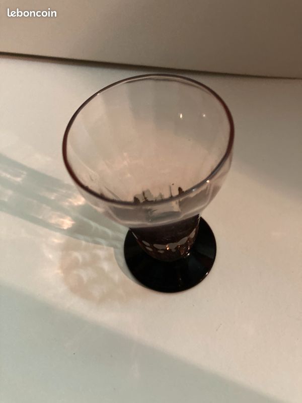 6 verres digestif rose, pied noir (image 3)