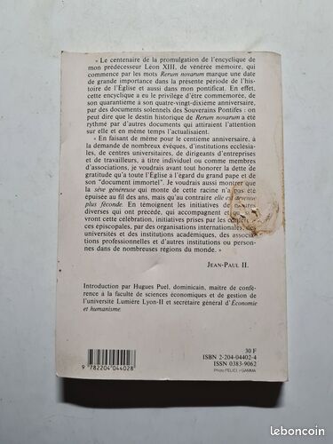 [Livre] Le centenaire de Rerum Novarum - Bon état (image 2)