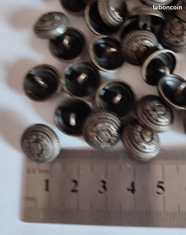 Lot De 12 Boutons En Métal Pour Homme Et Femme Avec Bordure Décorative Argenté 15 Mm