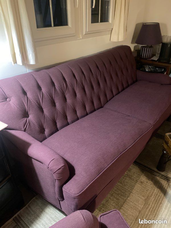 Canapé et fauteuil matelassé (image 3)
