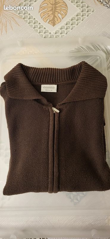 Gilet veste marron femme (image 3)