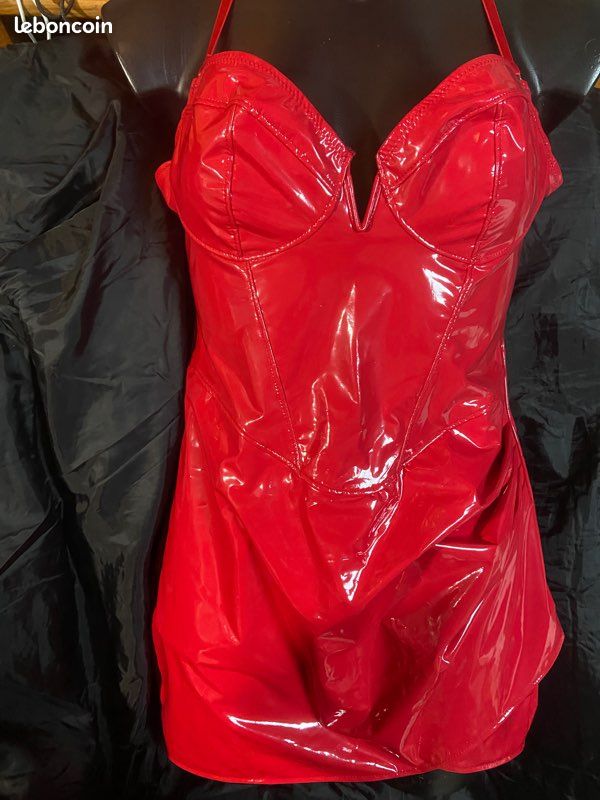 Robe Femme Moulante Lotd - Rouge Imprimé Zèbre - Col Vachette - Taille 10 - Neuve Avec Étiquettes