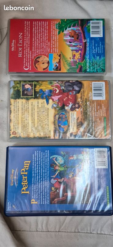 Lot de 3 dessins animés Disney VHS Peter Pan, Tarzan, Le roi lion (image 2)