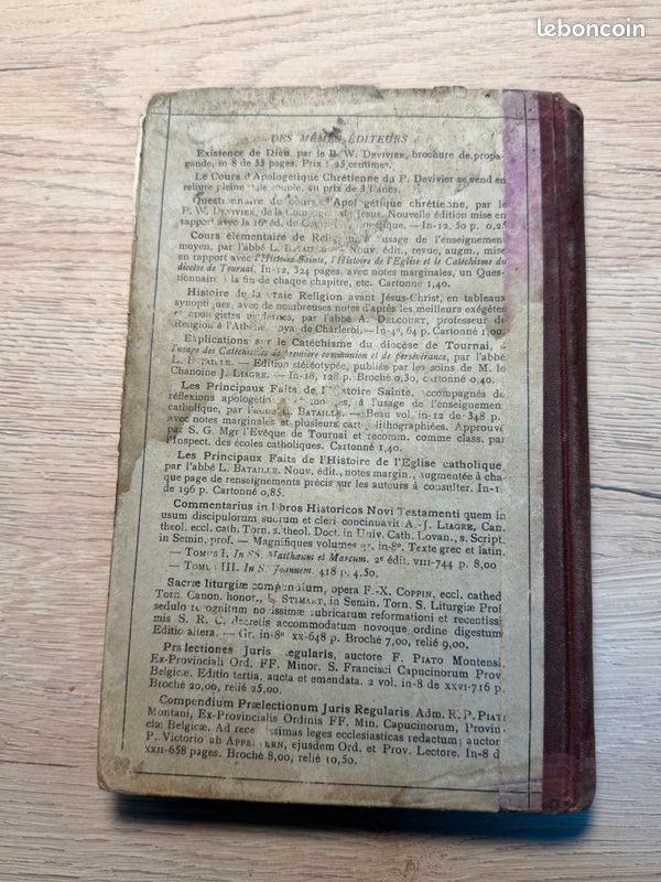 Cours d’Apologétique Chrétienne – P. DeVivier, 20e éd. 1911 (image 2)