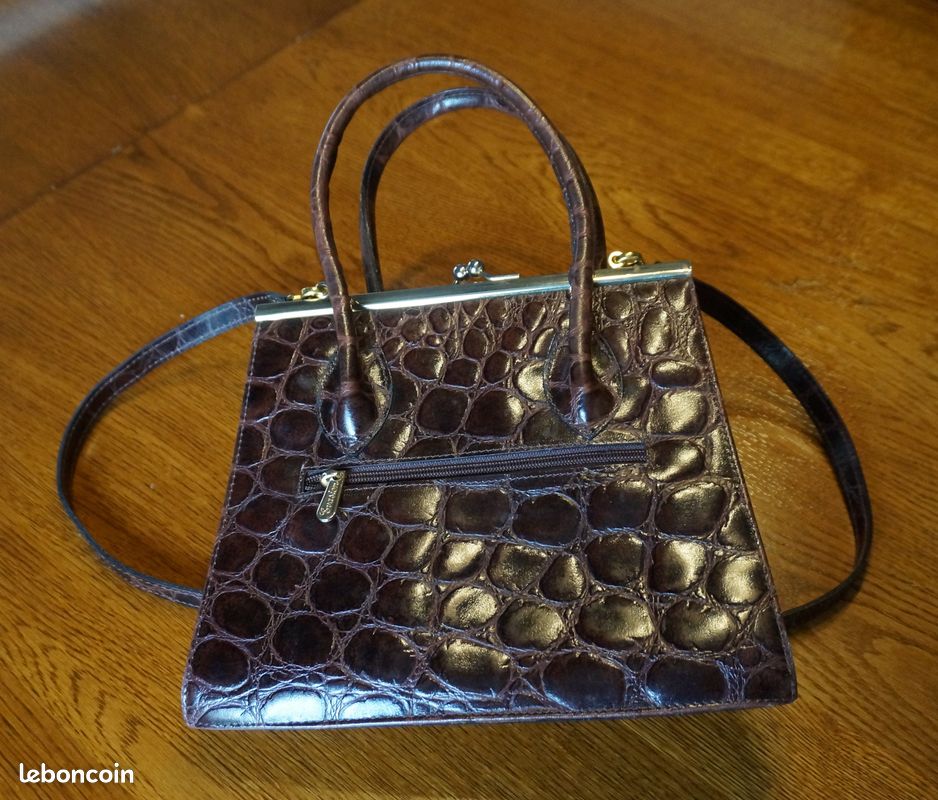 Sac à main cuir façon croco Accessoires Bagagerie