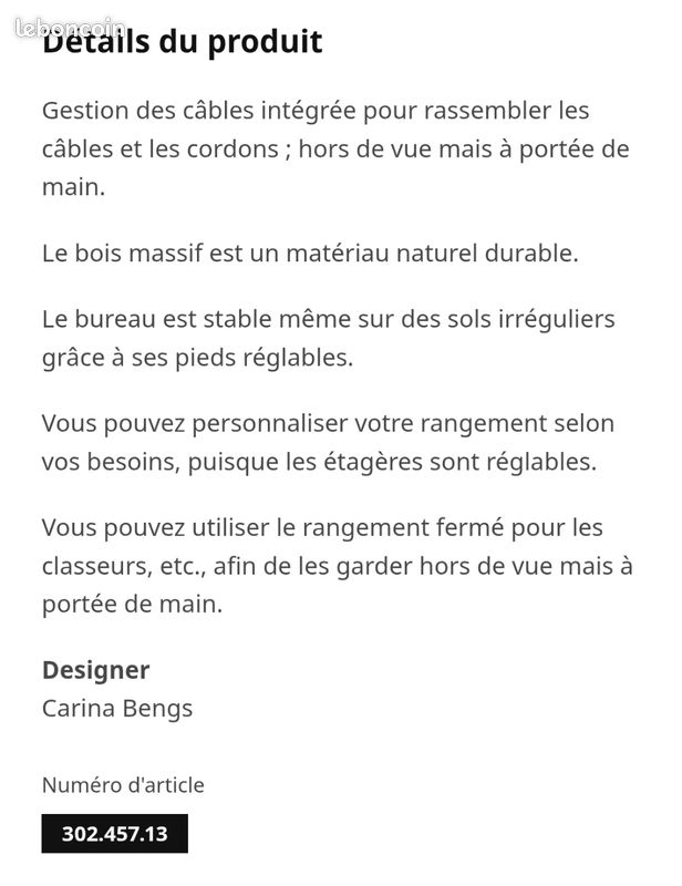 Bureau secrétaire Hemnes (image 9)