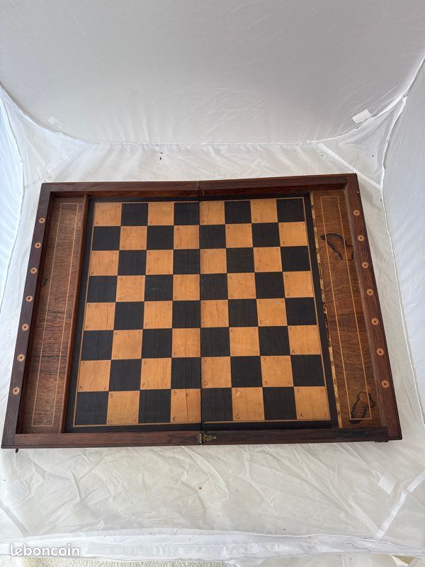 Plateau De Jeu D'échecs Artisanal - Bois, Fabrication Marocaine, 2 Joueurs