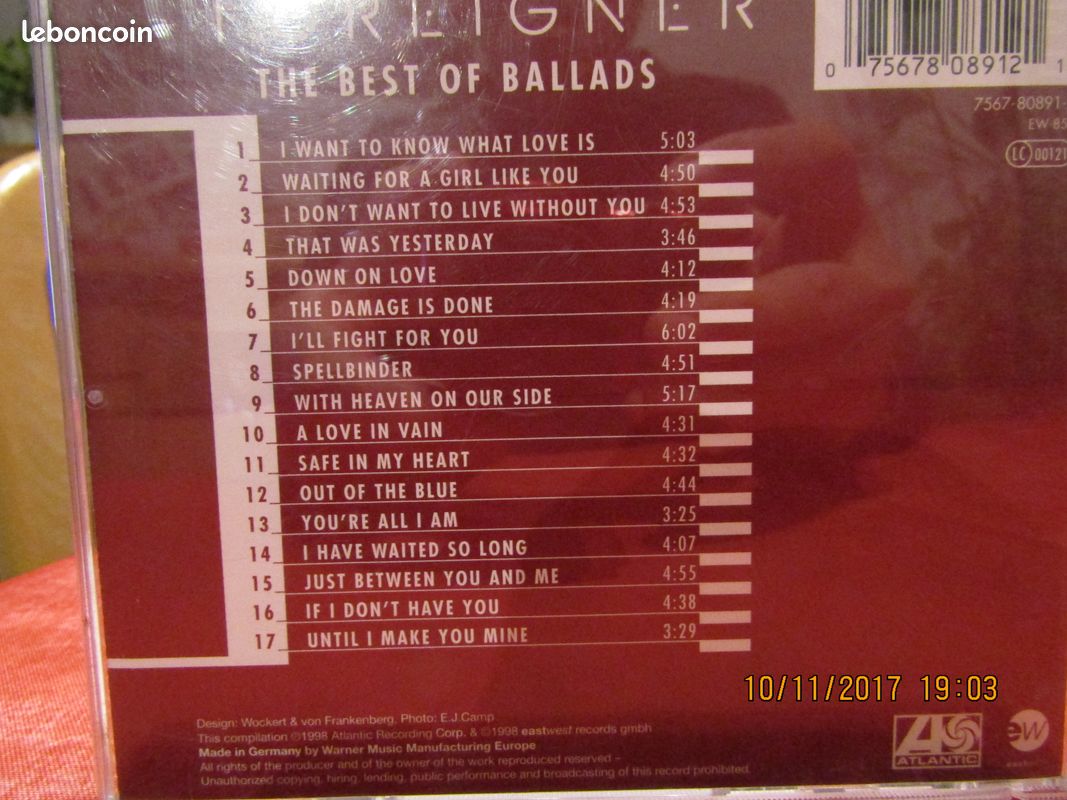 CD du groupe Foreigner (image 2)