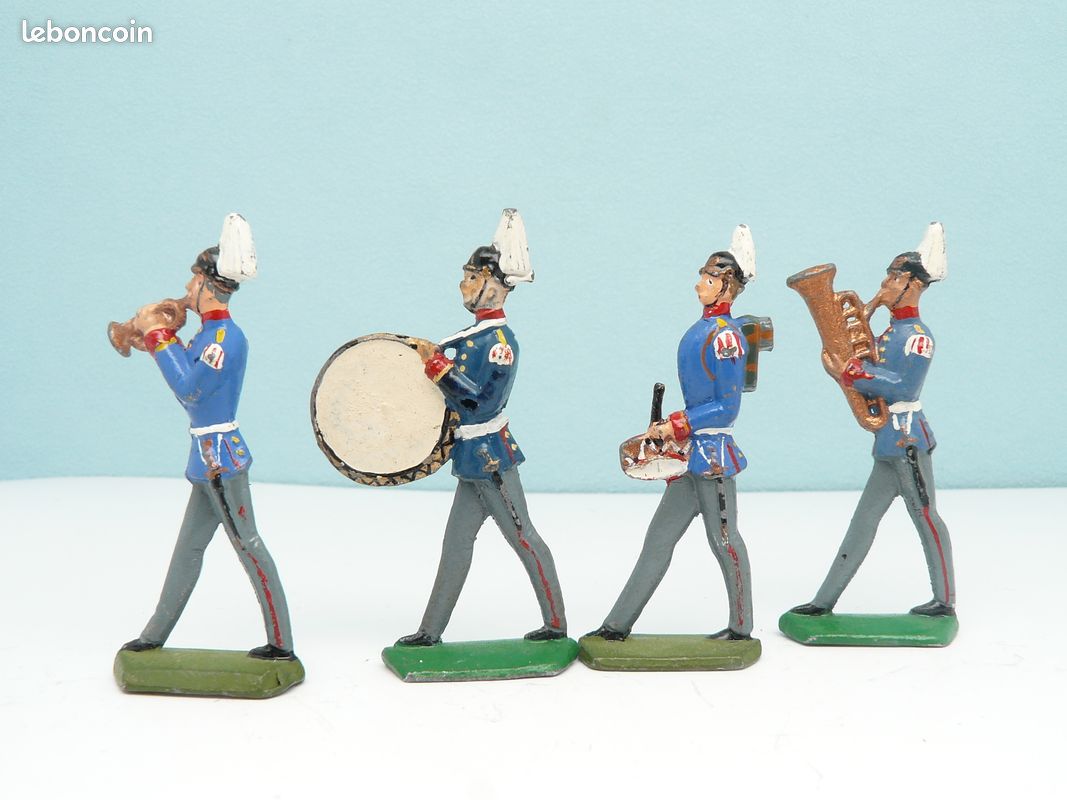 Lot 4 Figurines Soldats DURSO | Marins Musiciens Armée Belge | Composition échelle 1:32