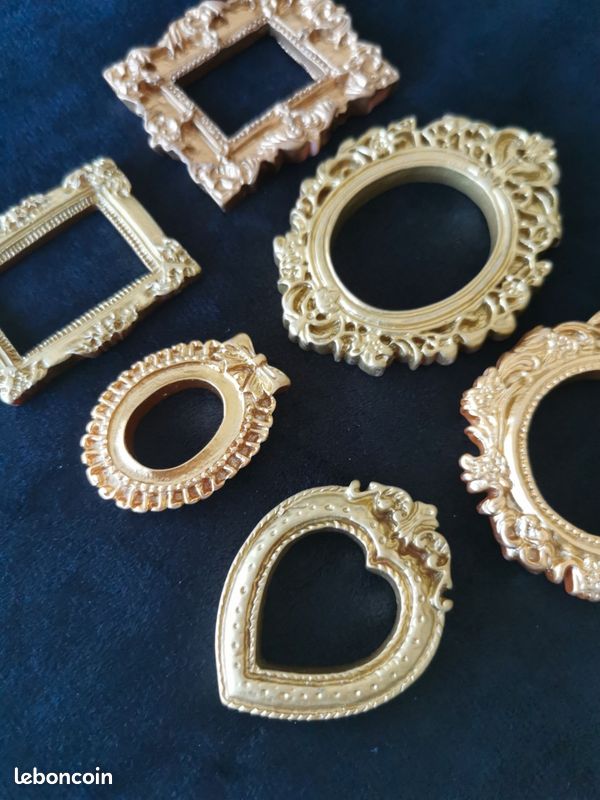 Lot de 6 Mini Cadres Dorés Style Baroque / Vintage - NEUF (image 2)